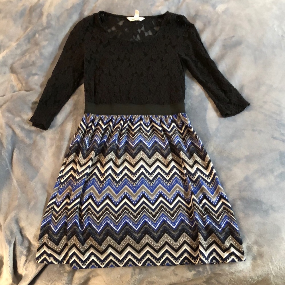 Lacy top and cotton bottom dress